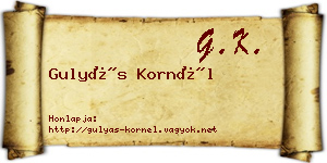 Gulyás Kornél névjegykártya
